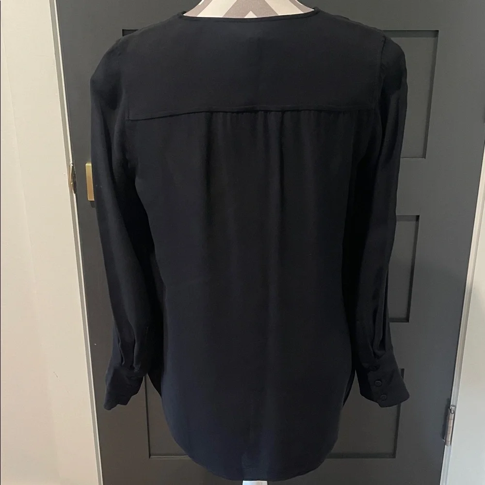 J.Crew Luxury Black Crepe Blouse Sz 6